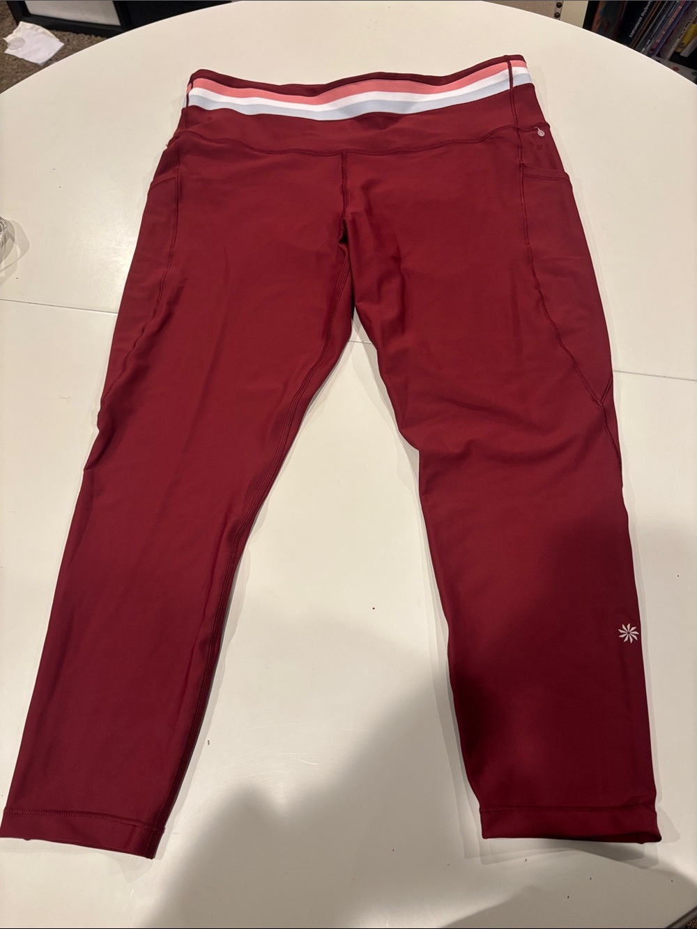 Athleta Interval Stash 7/8 Stripe Tight